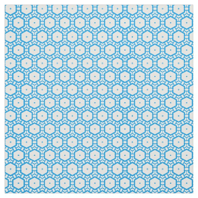 Tecido - Padrão de hexágono em azul e branco (Modelo)