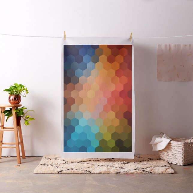 Tecido Padrão de Hexágono Geométrico Moderno (In Situ)