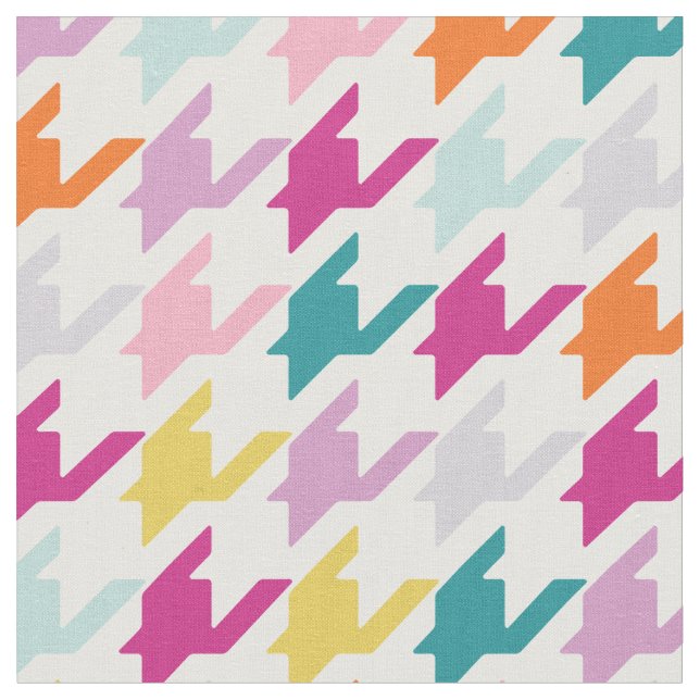 Tecido Padrão de houndstooth colorido da moda de tendênci (Detalhe)