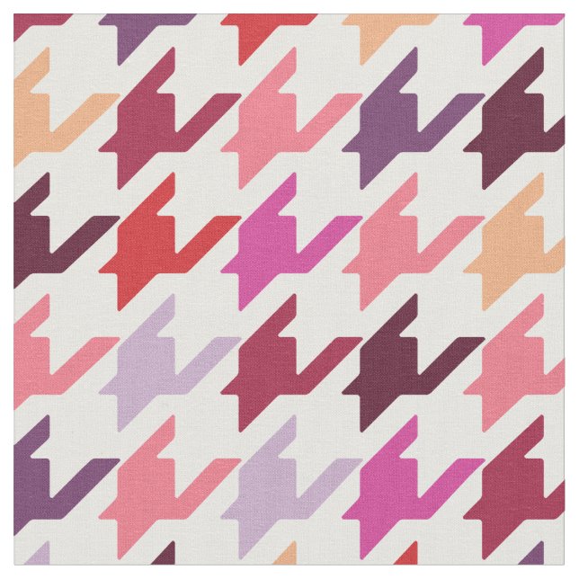 Tecido Padrão de houndstooth colorido da moda de tendênci (Detalhe)