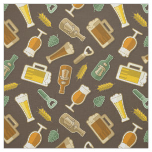 Tecido Padrão de Ícones da Cerveja