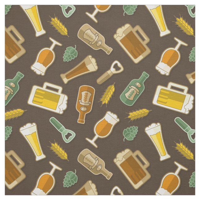 Tecido Padrão de Ícones da Cerveja (Modelo)