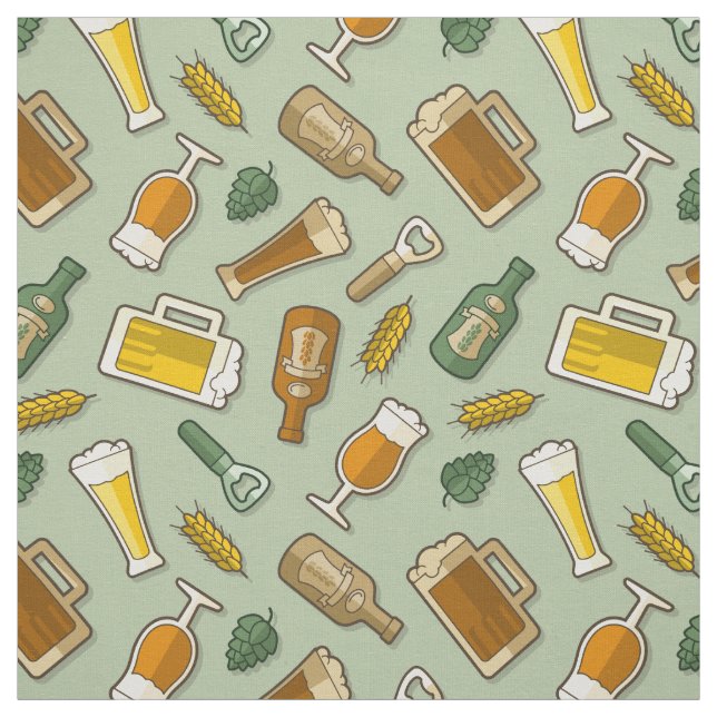 Tecido Padrão de Ícones da Cerveja (Modelo)