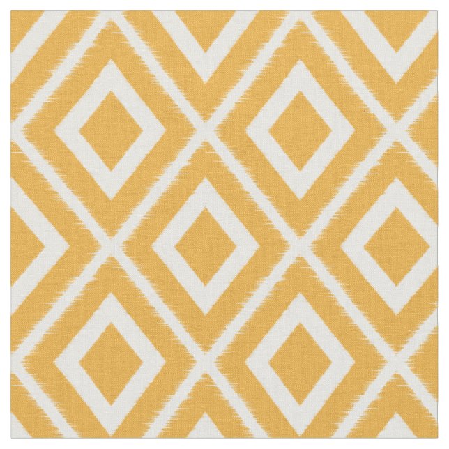 Tecido Padrão de Ikat Amarelo e Branco da Mostarda Modern (Detalhe)