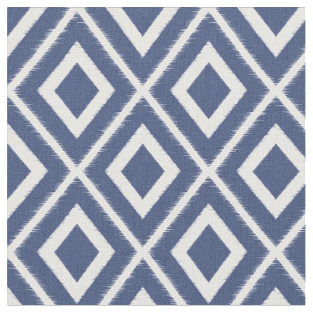 Tecido Padrão de Ikat Azul e Branco do Marinho Moderno (Detalhe)