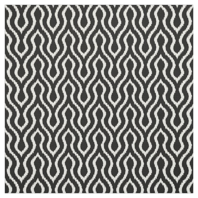 Tecido Padrão de ikat cêntrico branco e preto (Modelo)