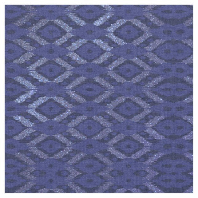 Tecido Padrão de Ikat do Marinho cobalto boêmico moderno (Detalhe)