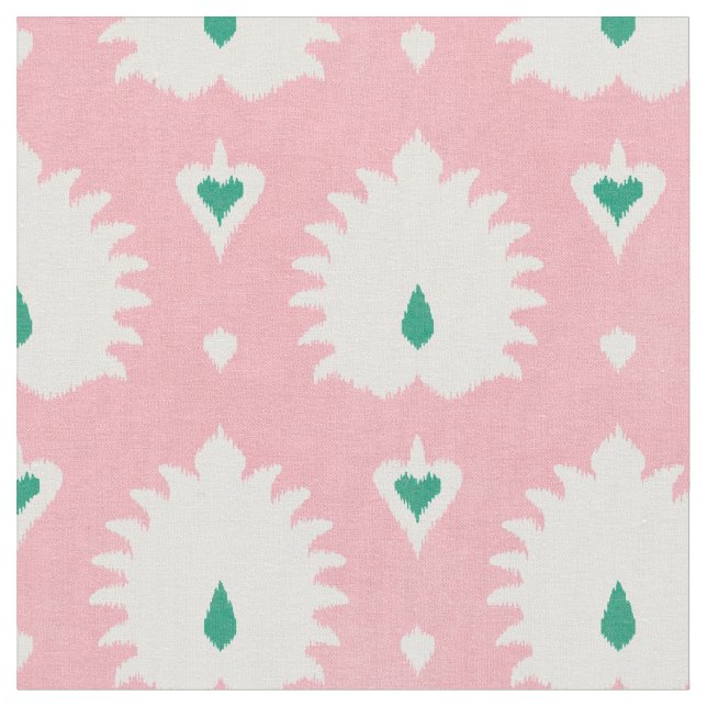 Tecido Padrão de ikat verde-rosa moderno (Detalhe)