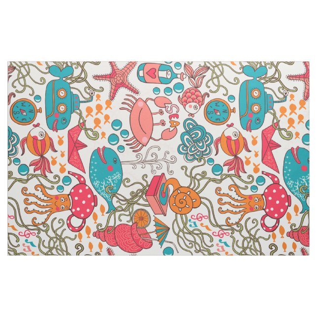 Tecido Padrão de Ilustração de Ver-Life Corioso 2 (Fat Quarter)