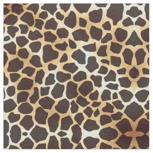 Tecido Padrão de Impressão Animal Marrom Giraffe Dourado