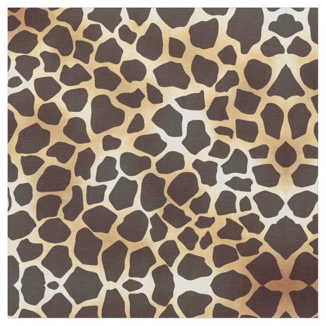 Tecido Padrão de Impressão Animal Marrom Giraffe Dourado  (Detalhe)