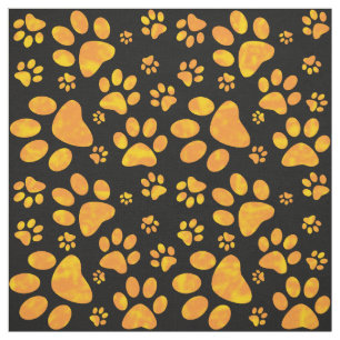 Tecido Padrão de Impressão da Pata de Cão Amarelo Lara