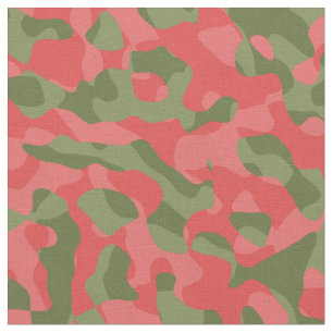 Tecido Padrão de Impressão de Camuflagem Rosa e Verde