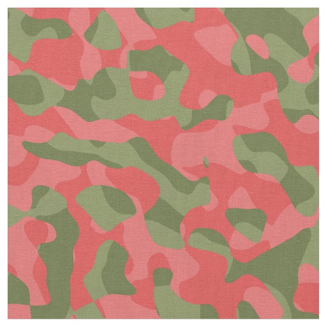 Tecido Padrão de Impressão de Camuflagem Rosa e Verde (Detalhe)