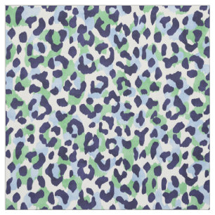 Tecido Padrão de impressão de chic azul verde-esverdead