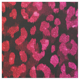 Tecido Padrão de impressão de gueparda-rosa-branca-chic