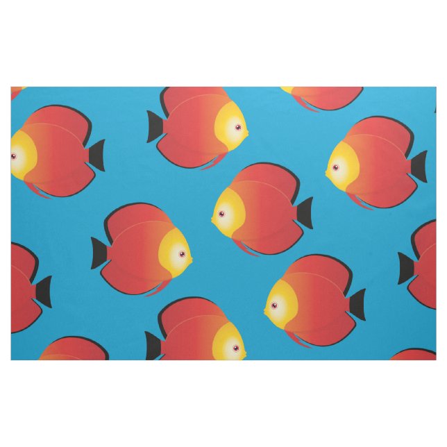 Tecido Padrão de Impressão de Peixe Tropical de Duscus Ve (Fat Quarter)