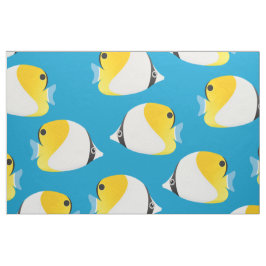 Tecido Padrão de Impressão de Peixes Tropicais de Butterf