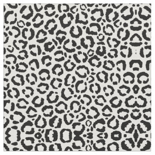 Tecido Padrão de Impressão do Animal Leopardo Branco Negr