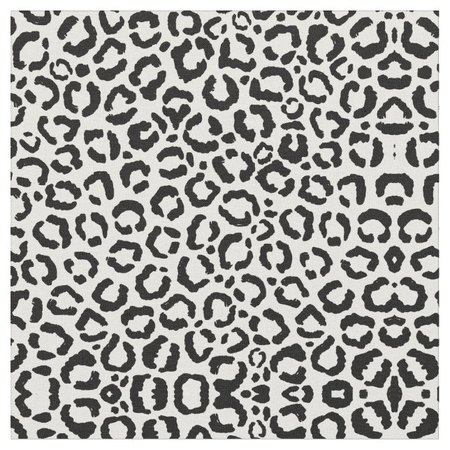 Tecido Padrão de Impressão do Animal Leopardo Branco Negr (Detalhe)