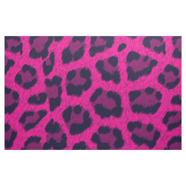Tecido Padrão de impressão do leopardo rosa-quente (Fat Quarter)