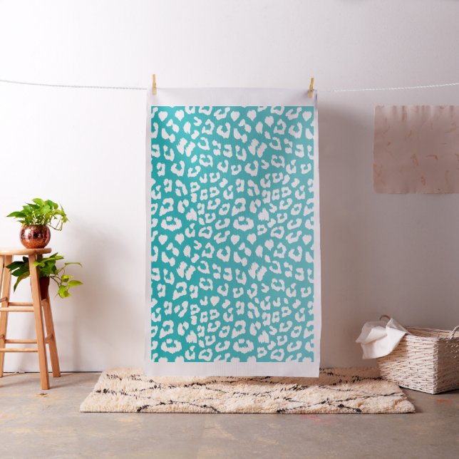Tecido Padrão de Impressão Turquesa Leopardo (In Situ)