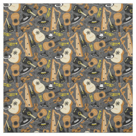 Tecido Padrão de Instrumentos da Orquestra Mariachi