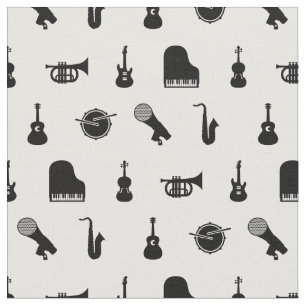 Tecido Padrão de Instrumentos Musicais Associados ao Tem