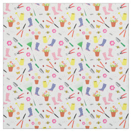 Tecido Padrão de Itens de Jardinagem