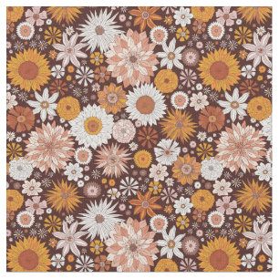 Tecido Padrão de Jardim da Flor do Groovy Retro