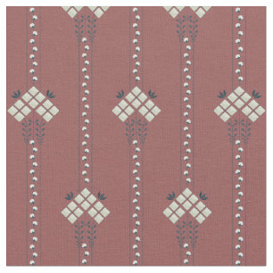 Tecido Padrão de Karo flores e coalhada