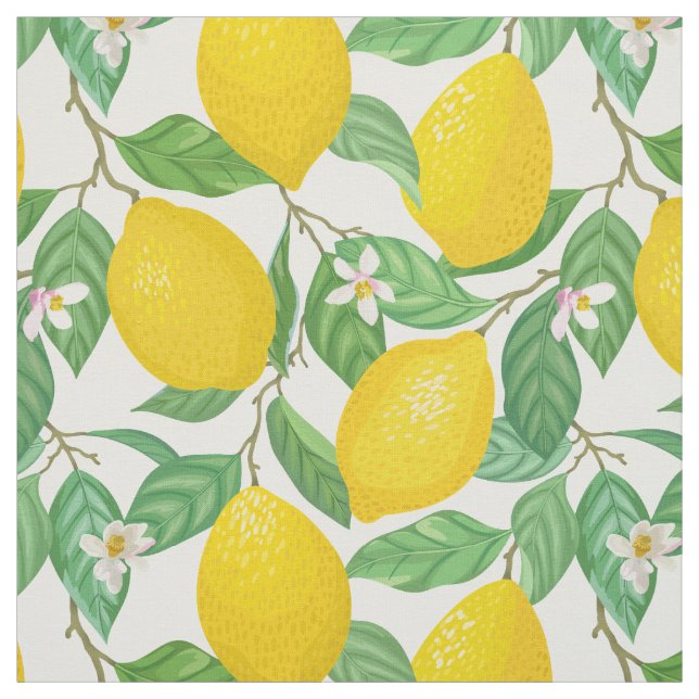 Tecido Padrão de limão branco verde-amarelo (Modelo)