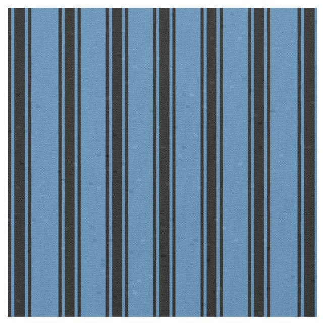 Tecido Padrão de linha/riscado azul e preto (Detalhe)