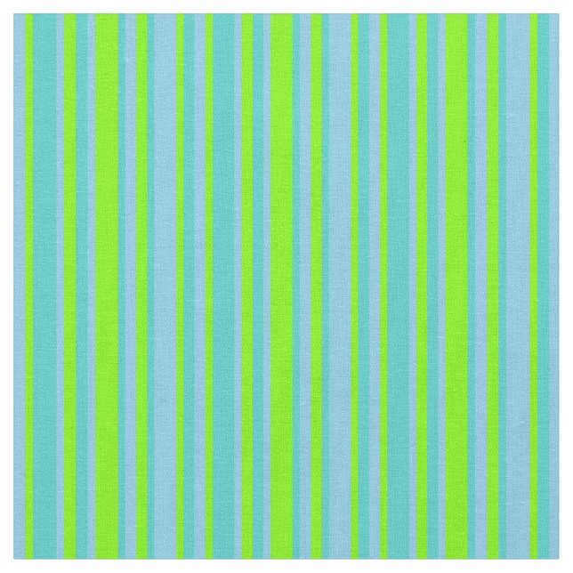 Tecido Padrão de Linhas Azuis, Verdes e Turquesas/Stripes (Detalhe)