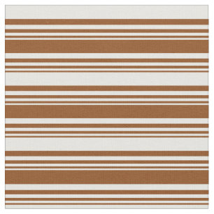 Tecido Padrão de Linhas Coloridas de Creme Castanho e Min