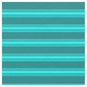 Tecido Padrão de Linhas Coloridas de Teal e Ciano