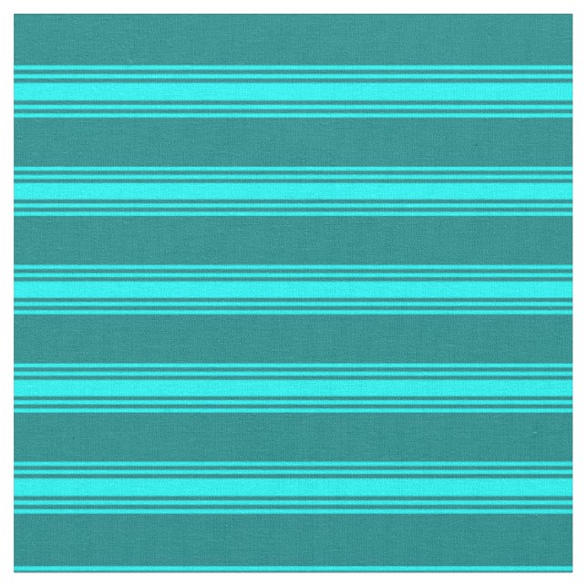 Tecido Padrão de Linhas Coloridas de Teal e Ciano (Detalhe)