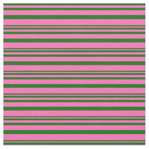 Tecido Padrão de Linhas Coloridas Verde Rosa Quente e Esc