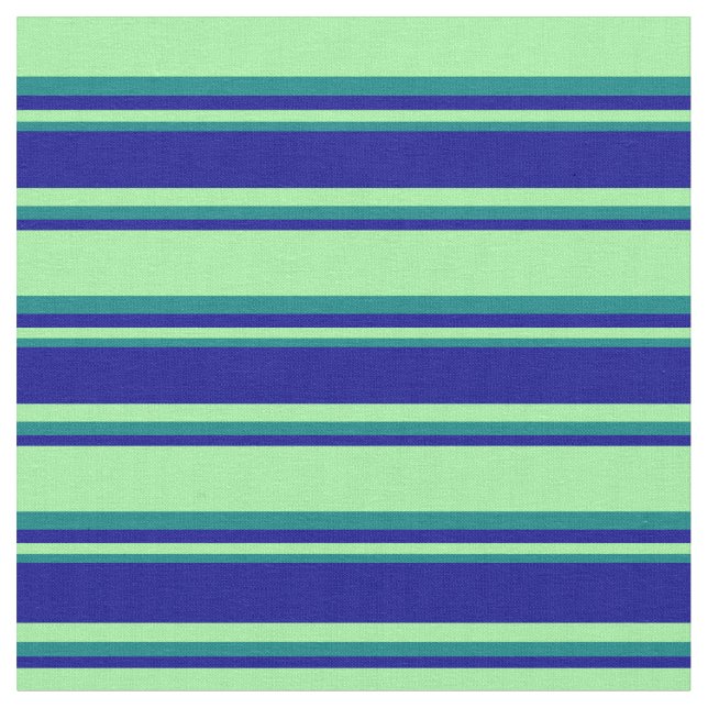 Tecido Padrão de Linhas de Cor Verde, Azul Escuro e Teal (Detalhe)