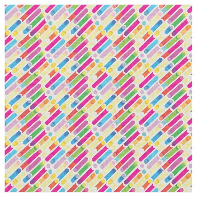 Tecido Padrão de Linhas Diagonais de Arco-íris na Moda Po (Detalhe)