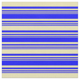 Tecido Padrão de Linhas/Faixa Azul e Tan