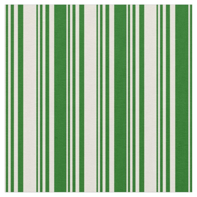 Tecido Padrão de Linhas/Faixa Verde Escuro e bege (Detalhe)