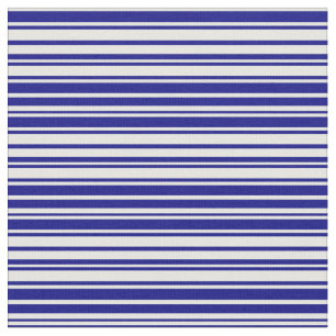 Tecido Padrão de Linhas/Grelhas com Cor Azul e Creme
