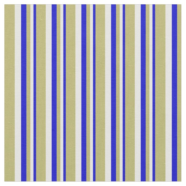 Tecido Padrão de Linhas Khaki Azul, Branco e Escuro (Detalhe)