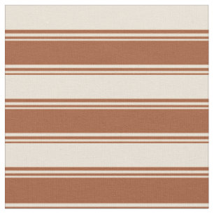 Tecido Padrão de Linhas/Listras Coloridas Sienna e Bisqu