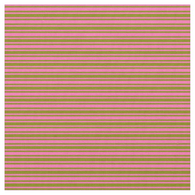 Tecido Padrão de Linhas/Listras Rosa-Quente e Verde (Detalhe)