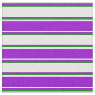Tecido Padrão de Linhas/Listras Violetas e Verdes brancas