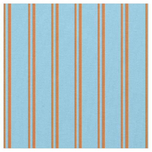 Tecido Padrão de Linhas/Stripes Azuis de Chocolate e Céu (Detalhe)