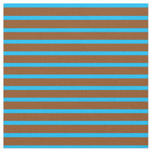 Tecido Padrão de Linhas/Stripes Azuis e Marrons de Céu Pr