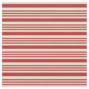 Tecido Padrão de Linhas/Stripes Coloridas Vermelhas e be